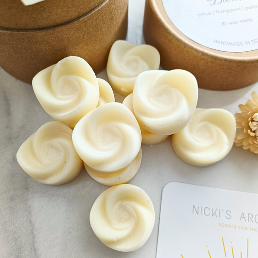 10 rose shaped Divine essential oil wax melts