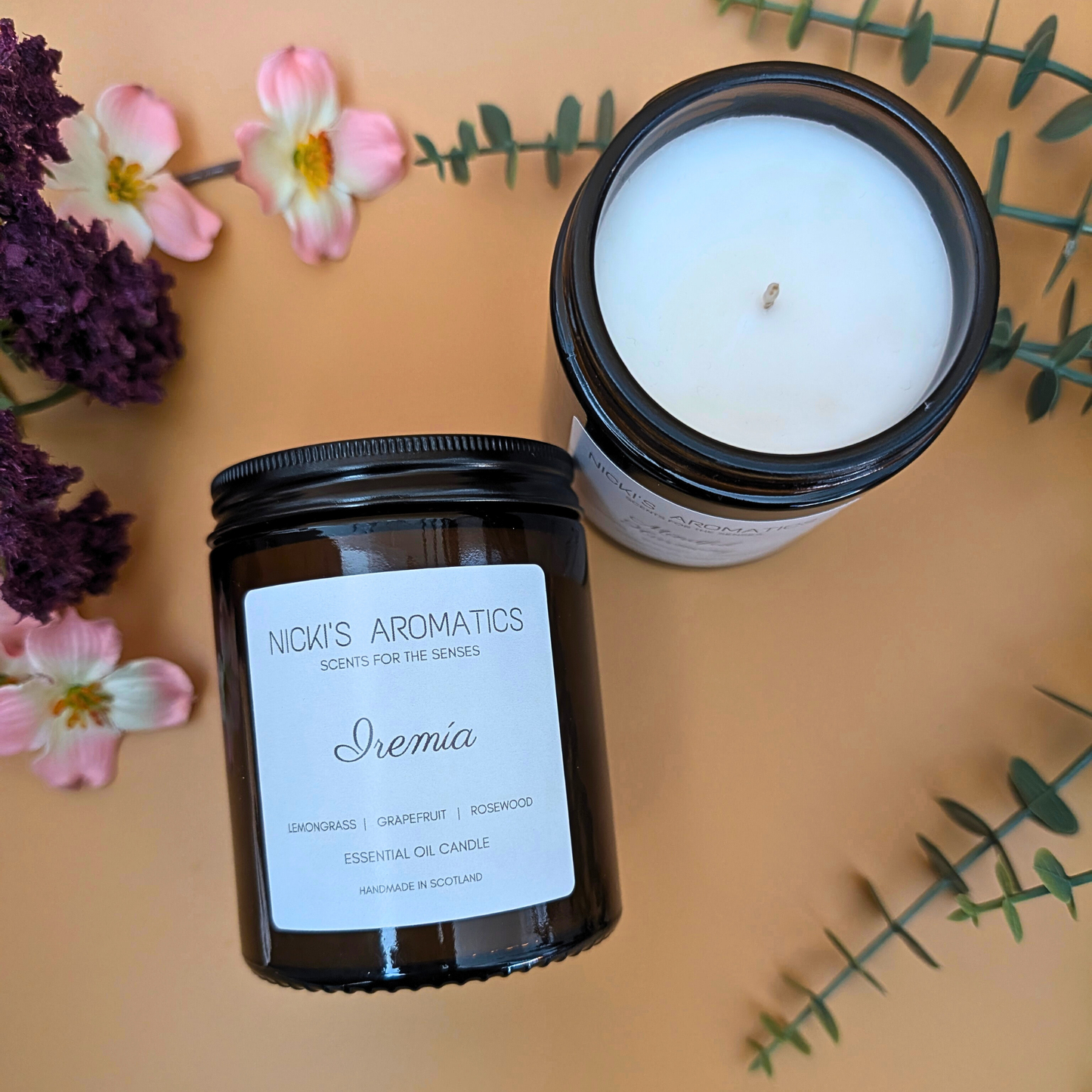Iremía Candle – Lemongrass, Grapefruit & Rosewood