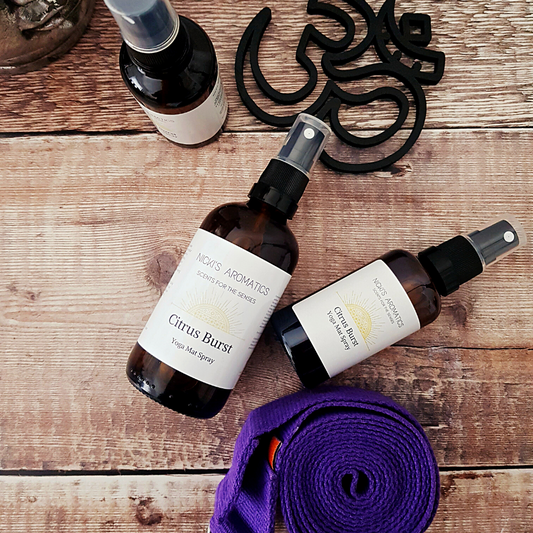Handmade citrus essential oil yoga mat spray gift set