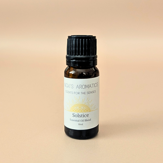 Aurora Grove pure essential oil blend with lime, basil and mandarin in a 10ml amber glass bottle